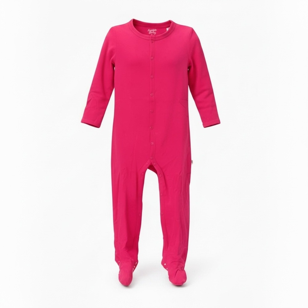Bubble Baby Hibiscus Pink Bamboo Snap Footie Sleeper 2T NEW